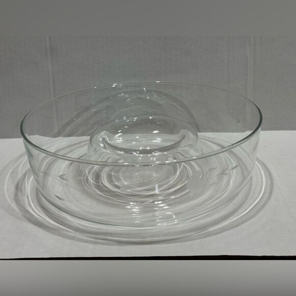 Princess House Heritage Crystal Chip n Dip Bowl #401 - Picture 1 of 2